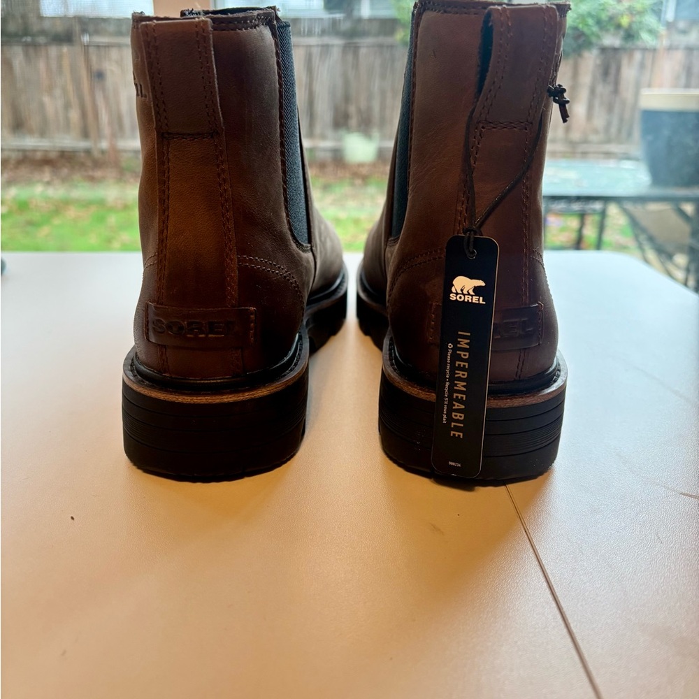 NWT Sorel Women’s Brown Leather Boots - Revel Road Waterproof Chelsea Boot - Picture 4 of 16
